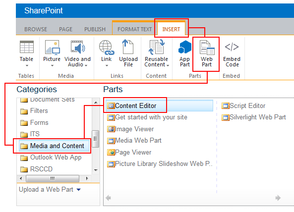 web part menu