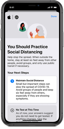 Image of Apple's COVID-19 Mobile App