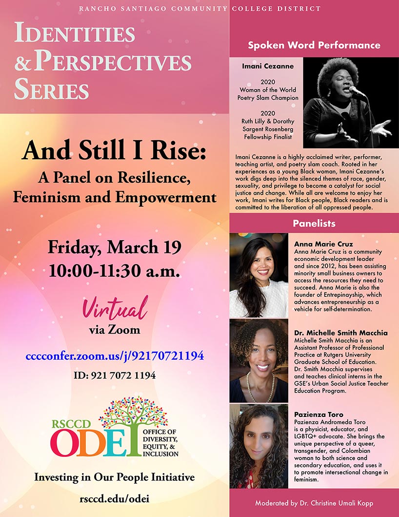 Identities & Perspectives Series | And Still I Rise | March 19
