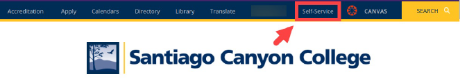 See Santiago Canyon College website link for Self-Service.