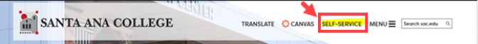 See Santa Ana College website link for Self-Service.