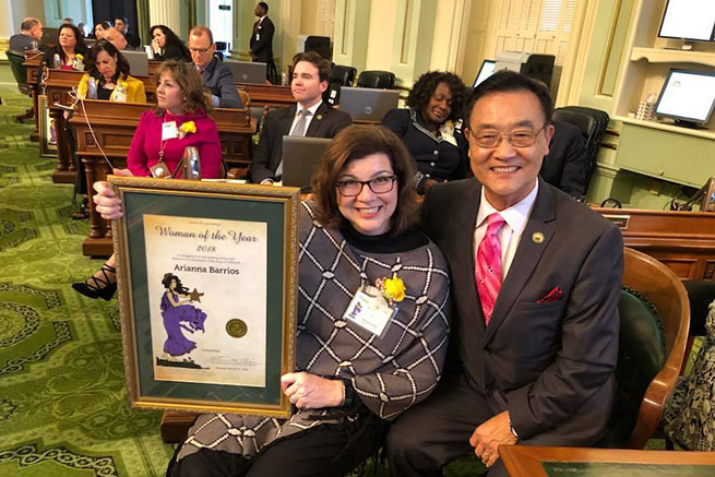 Image of Trustee Arianna P. Barrios with Assemblyman Steven S. Choi