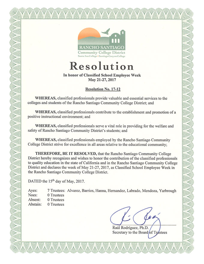 Classified School Employee Week Resolution