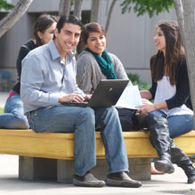 students on campus