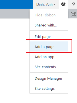 add a page dropdown