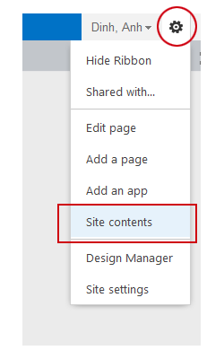 sharepoint dropdown menu