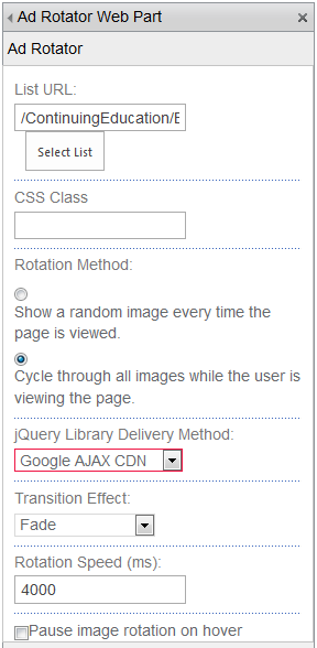 ad rotator web part