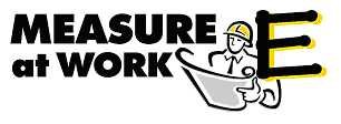 Measure E At Work text with a cartoon construction worker